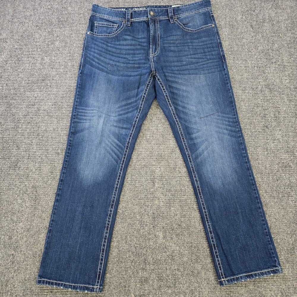 TK Axel Jeans Mens 38x32 Blue Medium Wash Straight Denim Athletic